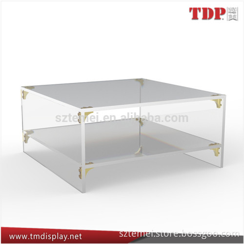 Luxury Acrylic Coffee Table With Shelf-tv Display Stand